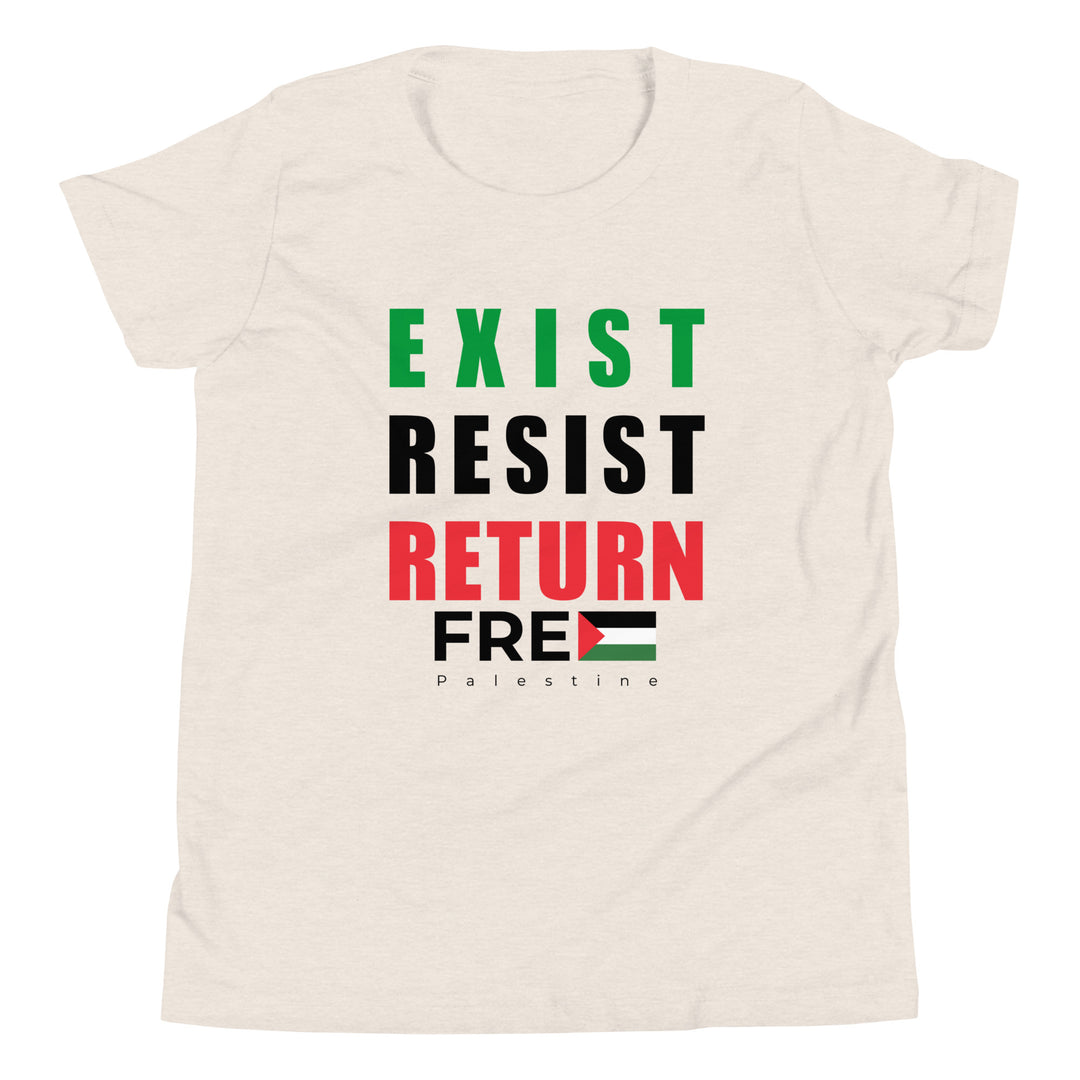 Youth Short Sleeve T-Shirt - Exist. Resist. Return., Heather Dust