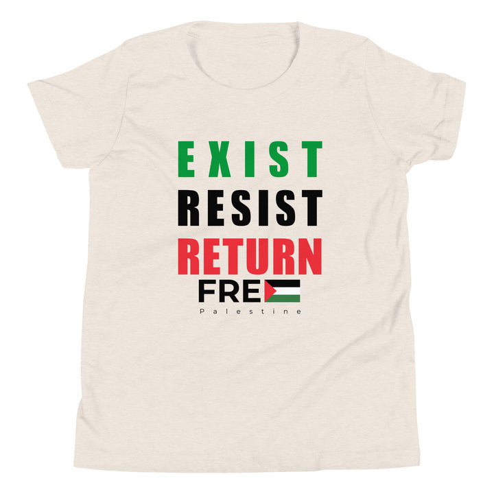 Youth Short Sleeve T-Shirt - Exist. Resist. Return., Heather Dust