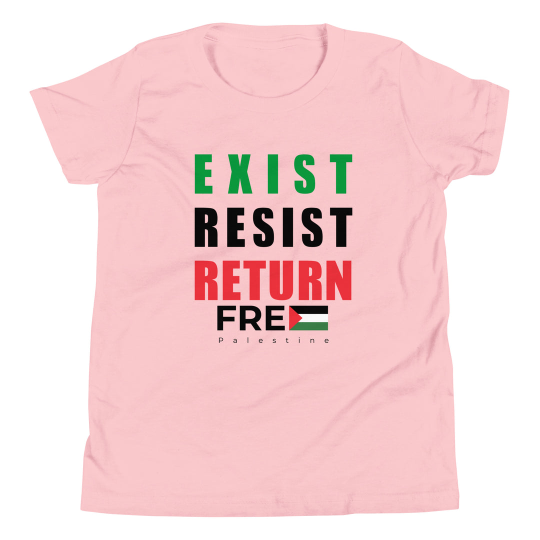 Youth Short Sleeve T-Shirt - Exist. Resist. Return., Pink