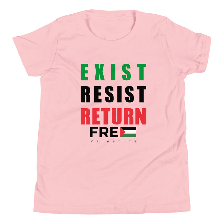 Youth Short Sleeve T-Shirt - Exist. Resist. Return., Pink