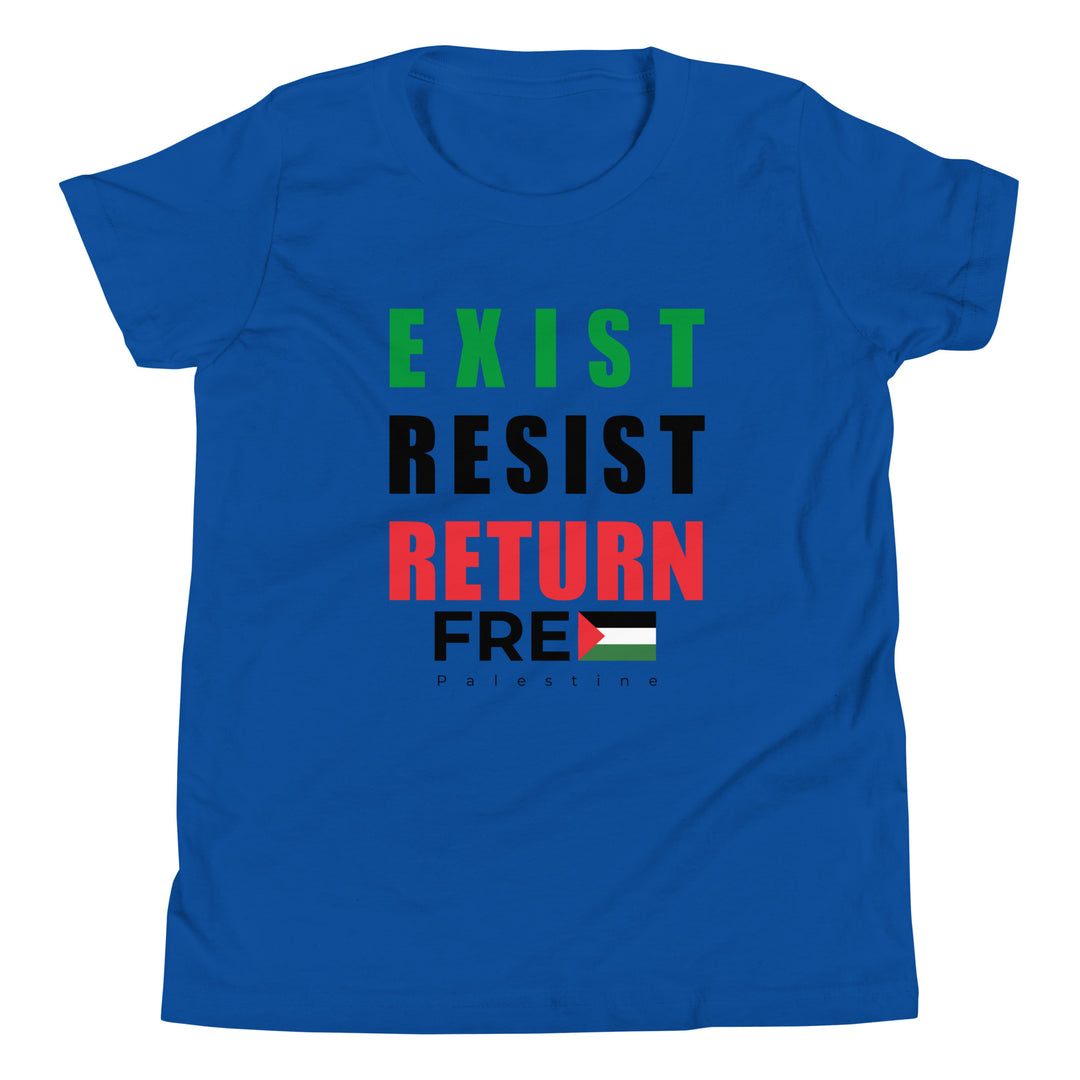 Youth Short Sleeve T-Shirt - Exist. Resist. Return., True Royal