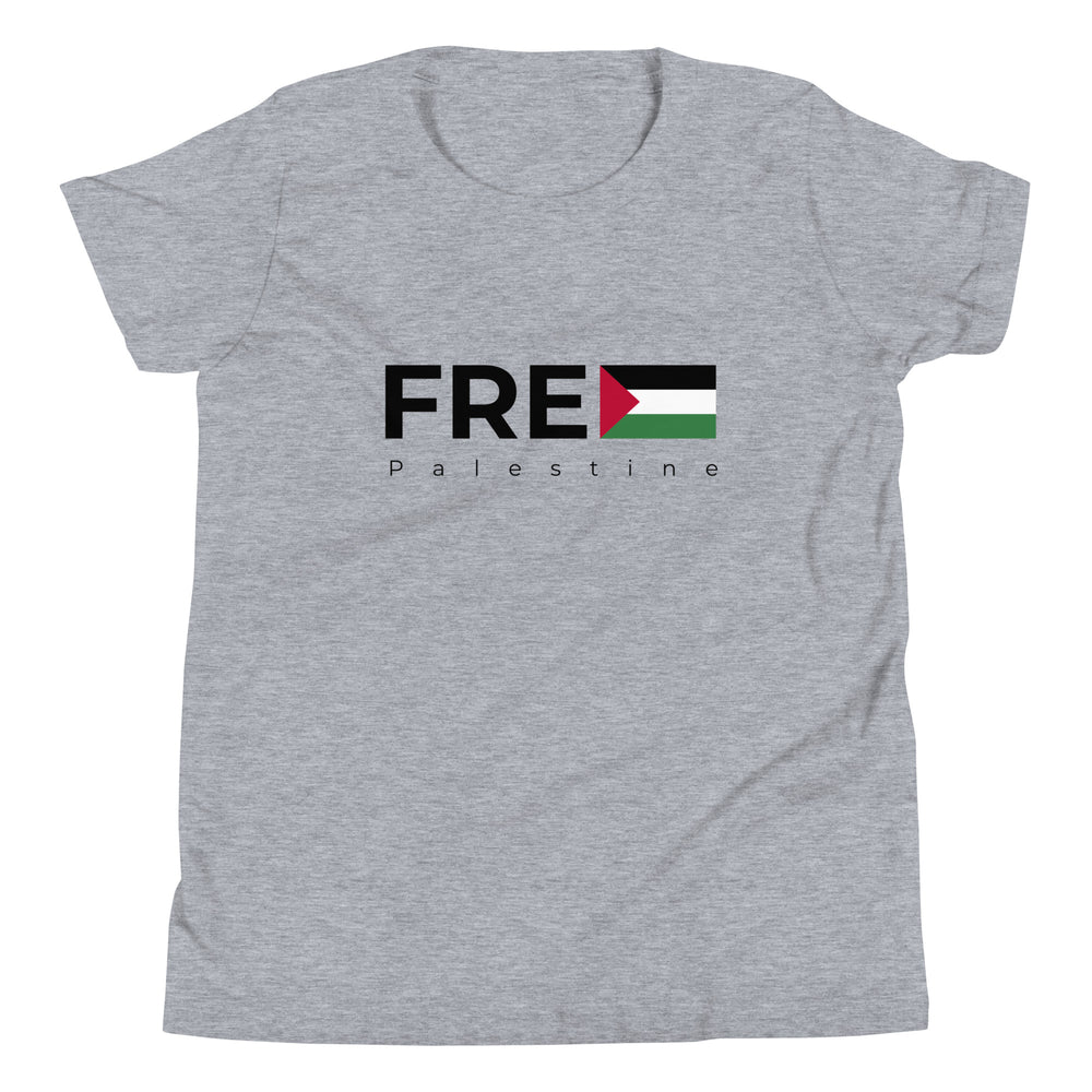 Youth Short Sleeve T-Shirt - Free Palestine, Heather