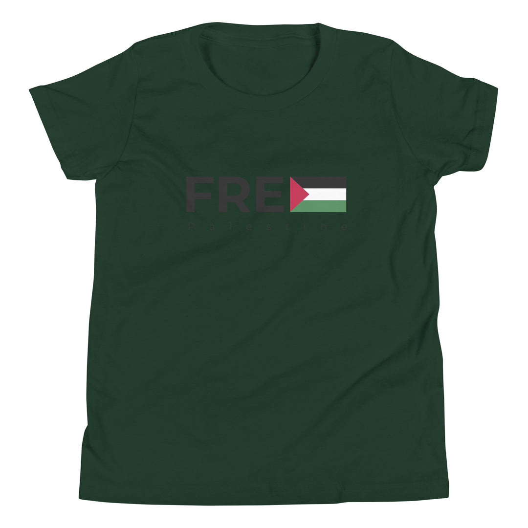 Youth Short Sleeve T-Shirt - Free Palestine, Forest