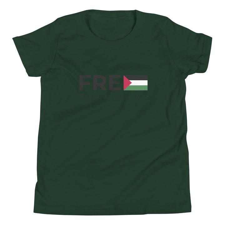 Youth Short Sleeve T-Shirt - Free Palestine, Forest