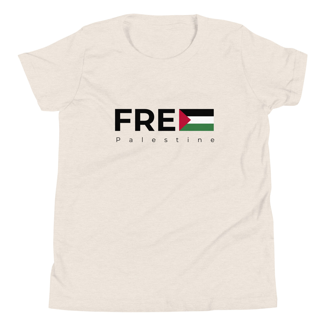 Youth Short Sleeve T-Shirt - Free Palestine, Heather Dust