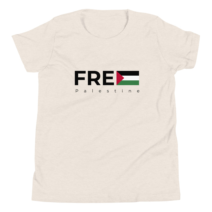 Youth Short Sleeve T-Shirt - Free Palestine, Heather Dust