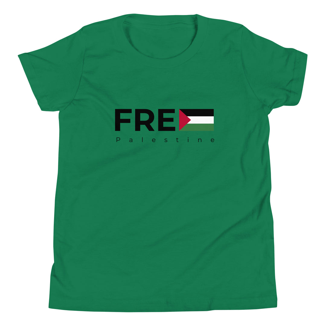 Youth Short Sleeve T-Shirt - Free Palestine, Kelly