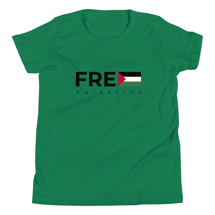 Youth Short Sleeve T-Shirt - Free Palestine, Kelly
