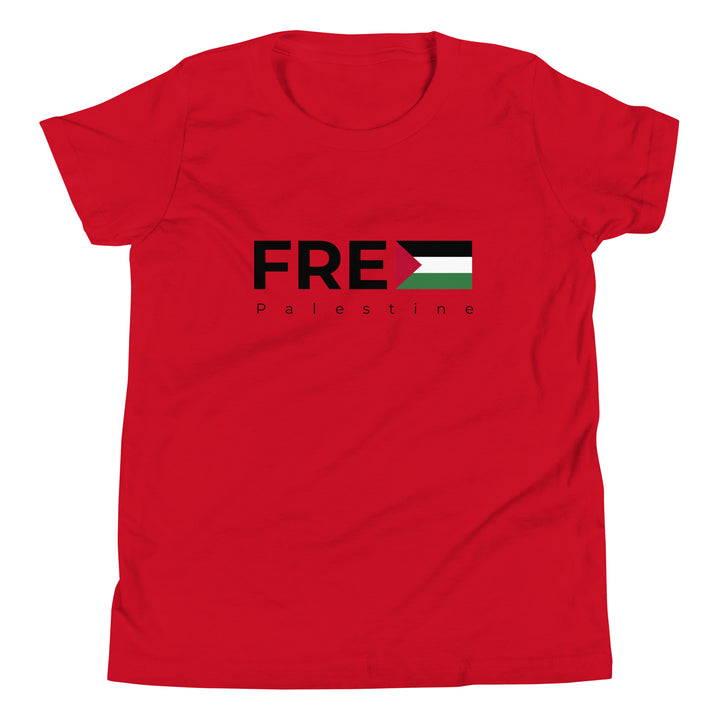 Youth Short Sleeve T-Shirt - Free Palestine, Red