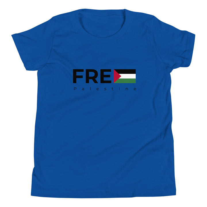 Youth Short Sleeve T-Shirt - Free Palestine, True Royal
