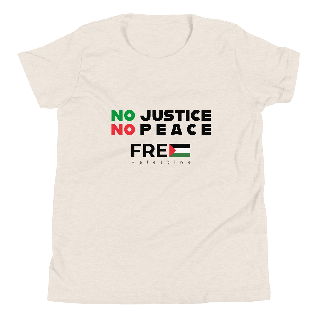 Youth Short Sleeve T-Shirt - No Justice No Peace, Heather Dust
