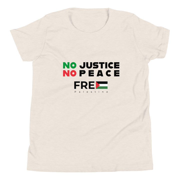 Youth Short Sleeve T-Shirt - No Justice No Peace, Heather Dust