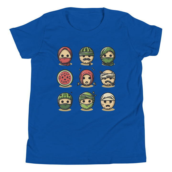 Youth Short Sleeve T-Shirt - Palestine Emoji, True Royal