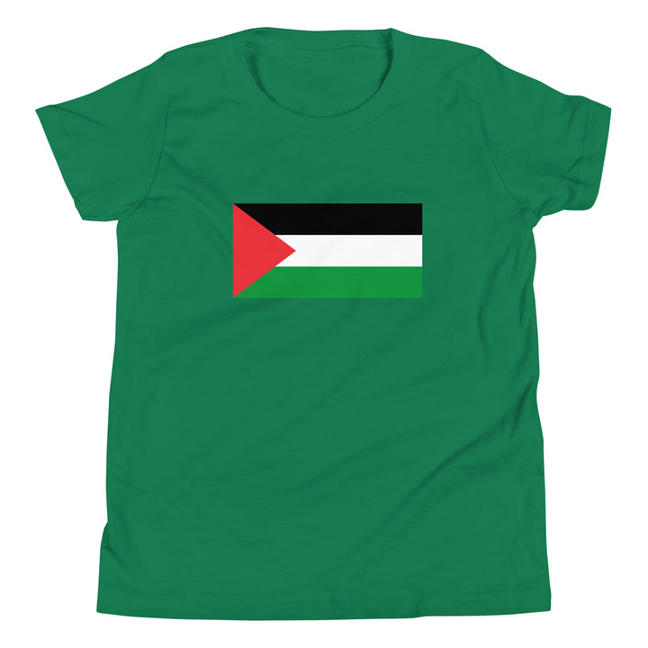 Youth Short Sleeve T-Shirt - Palestine Flag, Kelly