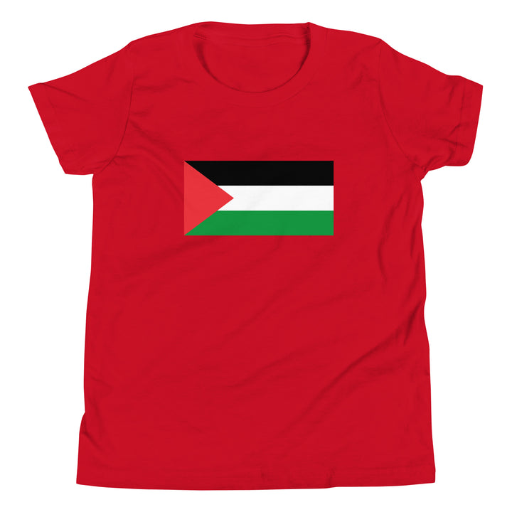 Youth Short Sleeve T-Shirt - Palestine Flag, Red
