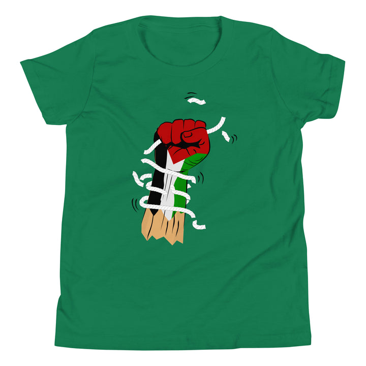 Youth Short Sleeve T-Shirt - Palestine Hand, Kelly
