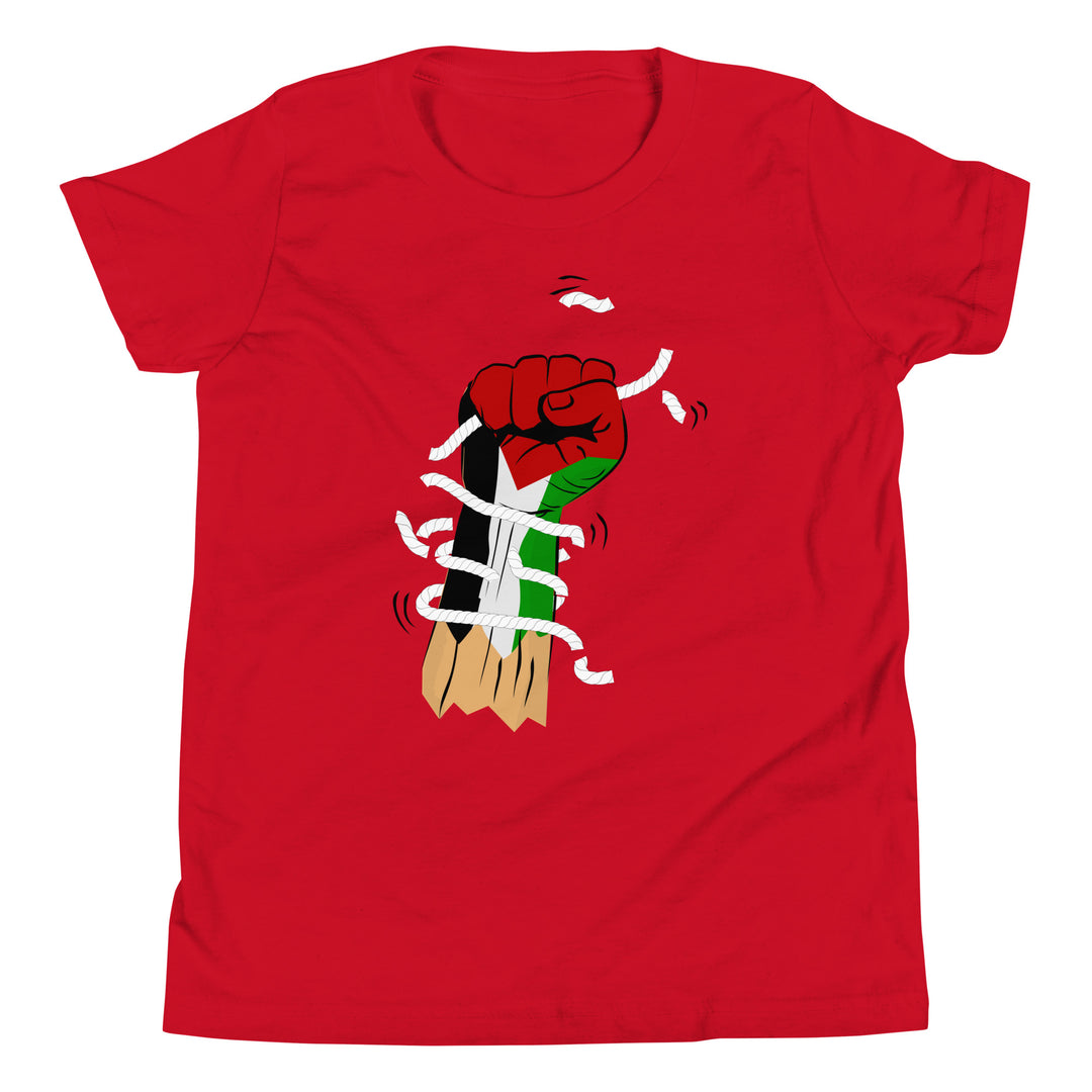 Youth Short Sleeve T-Shirt - Palestine Hand, Red