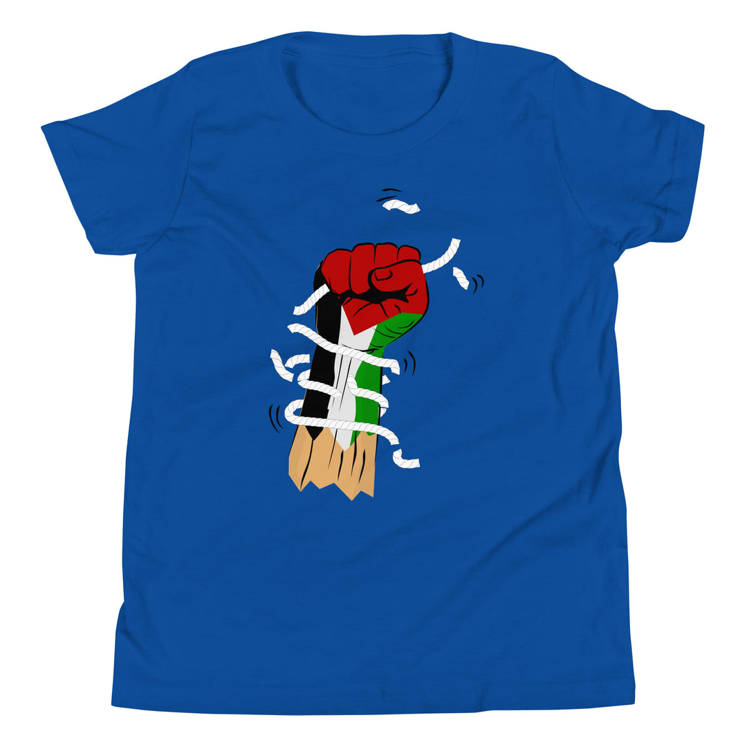 Youth Short Sleeve T-Shirt - Palestine Hand, True Royal