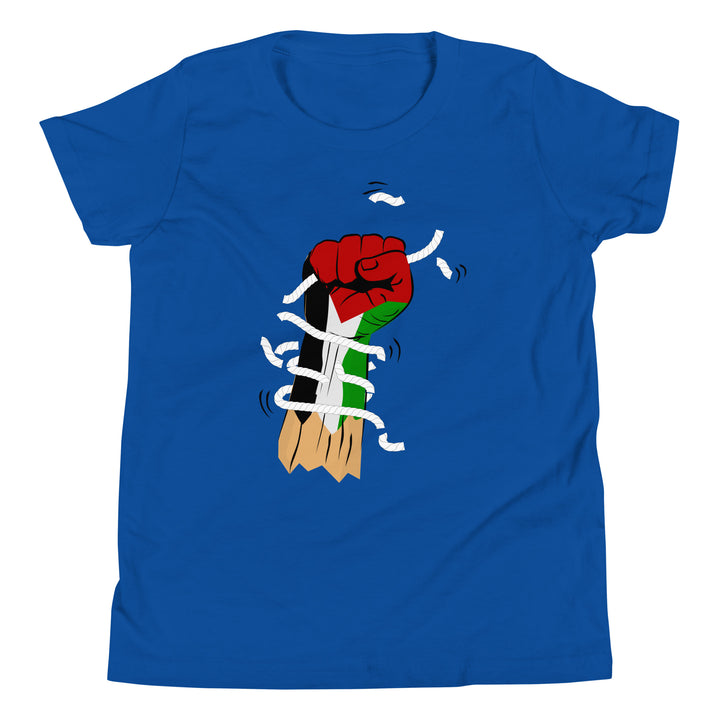 Youth Short Sleeve T-Shirt - Palestine Hand, True Royal