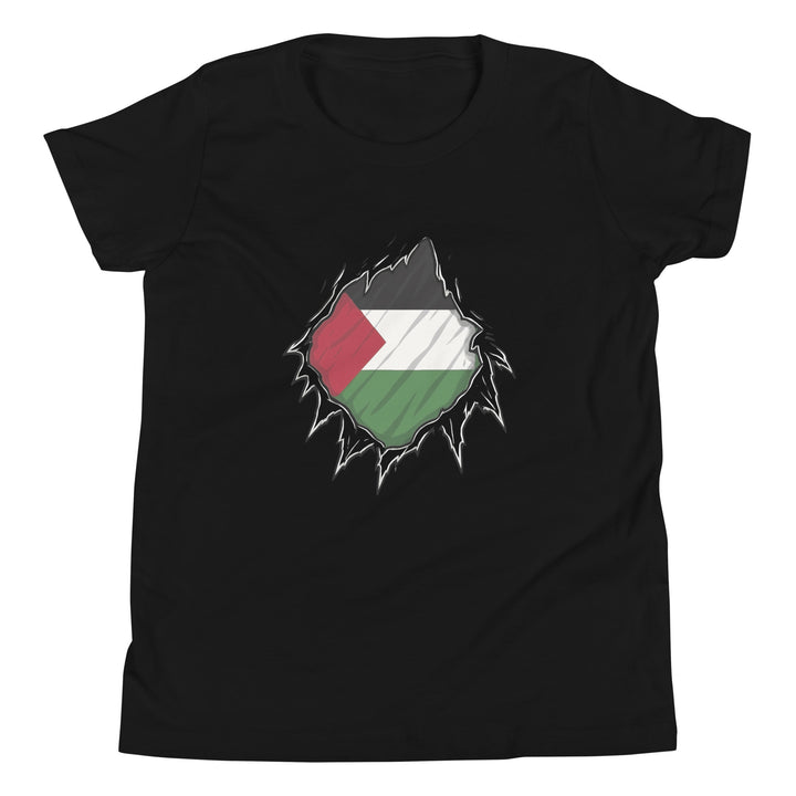 Youth Short Sleeve T-Shirt - Palestine Hero, Black
