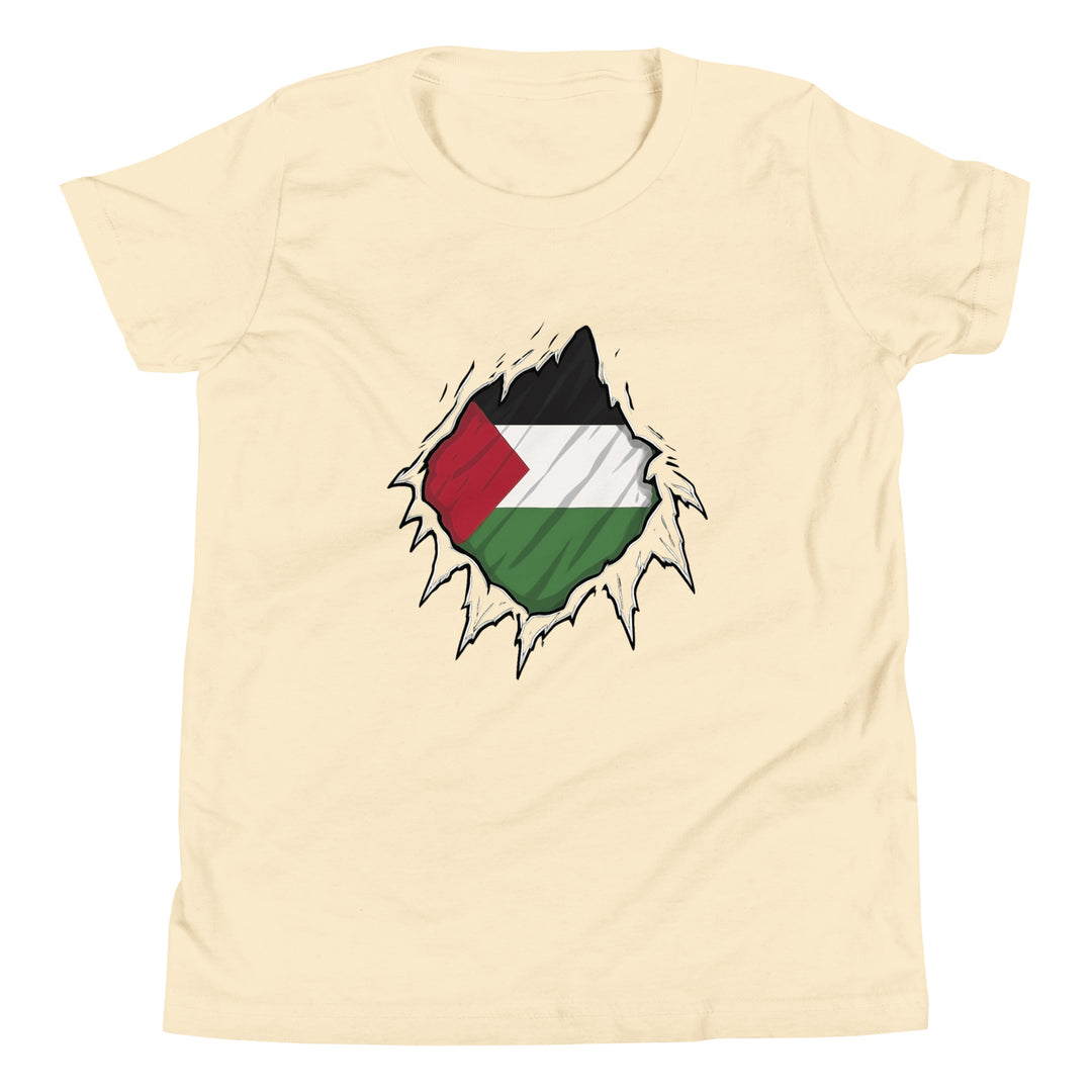 Youth Short Sleeve T-Shirt - Palestine Hero, Natural