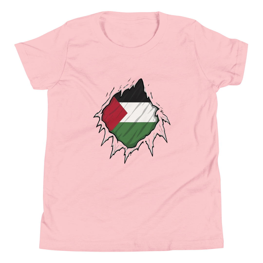 Youth Short Sleeve T-Shirt - Palestine Hero, Pink