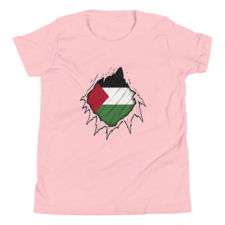 Youth Short Sleeve T-Shirt - Palestine Hero, Pink