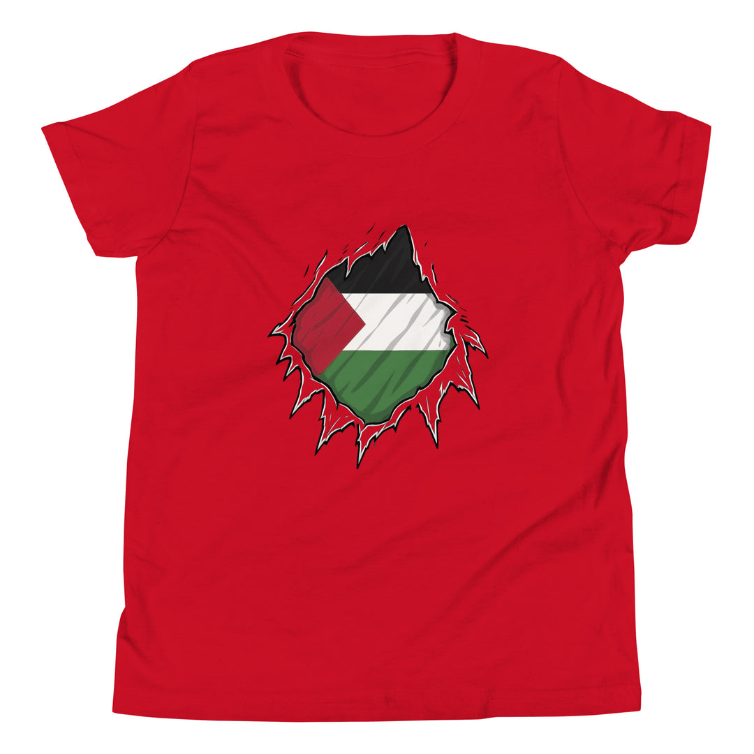 Youth Short Sleeve T-Shirt - Palestine Hero, Red