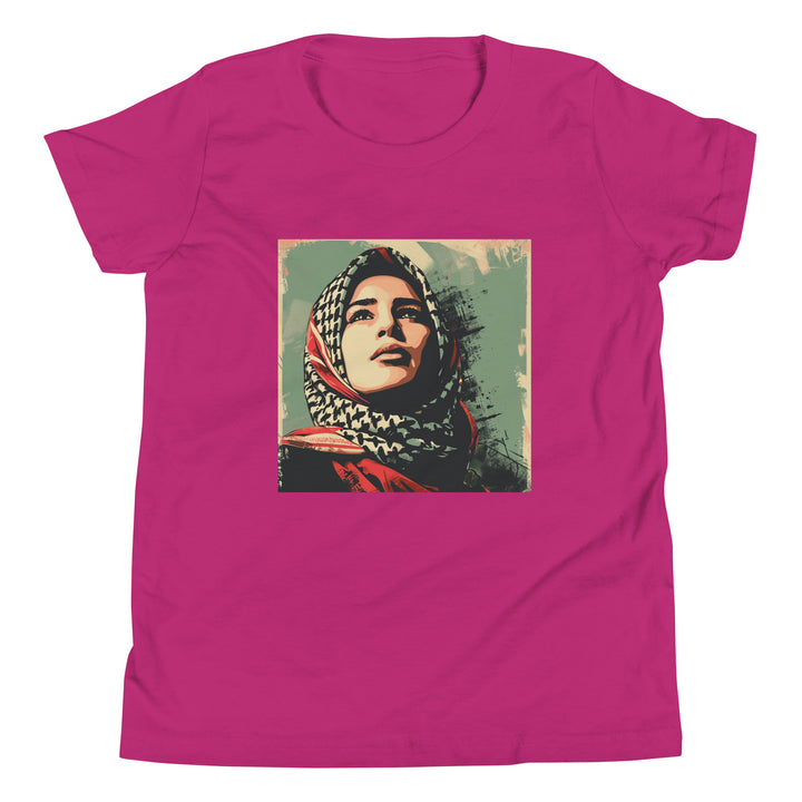 Youth Short Sleeve T-Shirt - Palestine Hope, Berry
