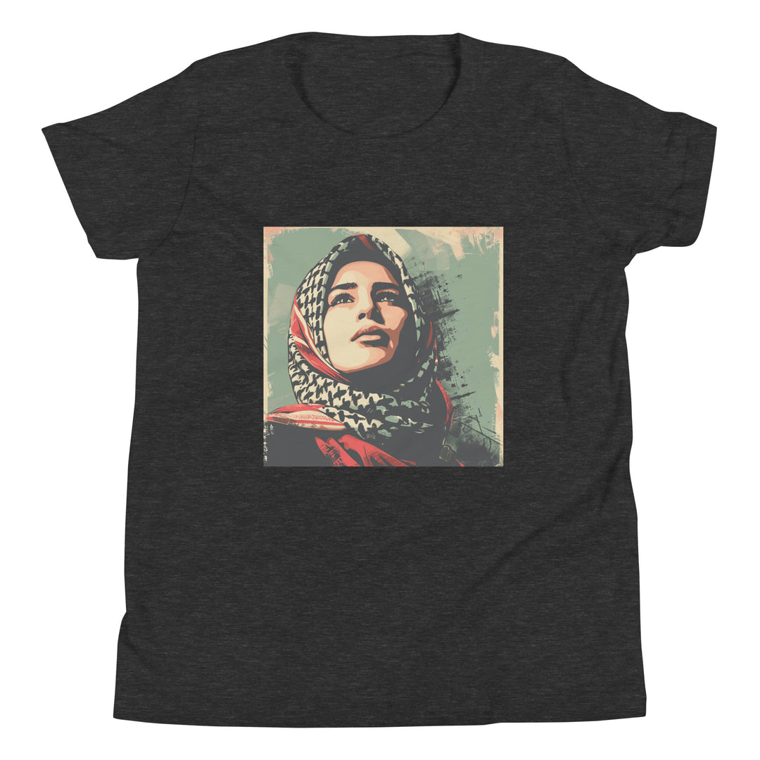 Youth Short Sleeve T-Shirt - Palestine Hope, Dark Grey Heather