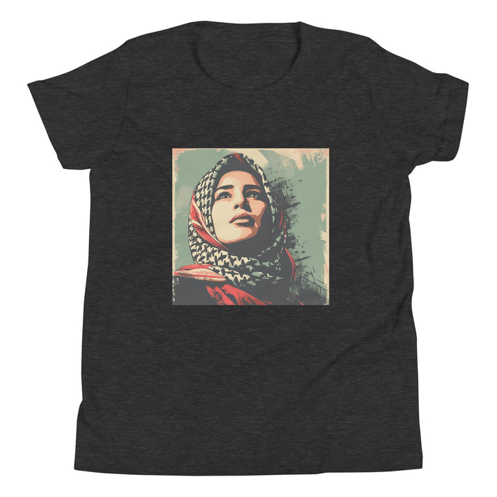 Youth Short Sleeve T-Shirt - Palestine Hope, Dark Grey Heather