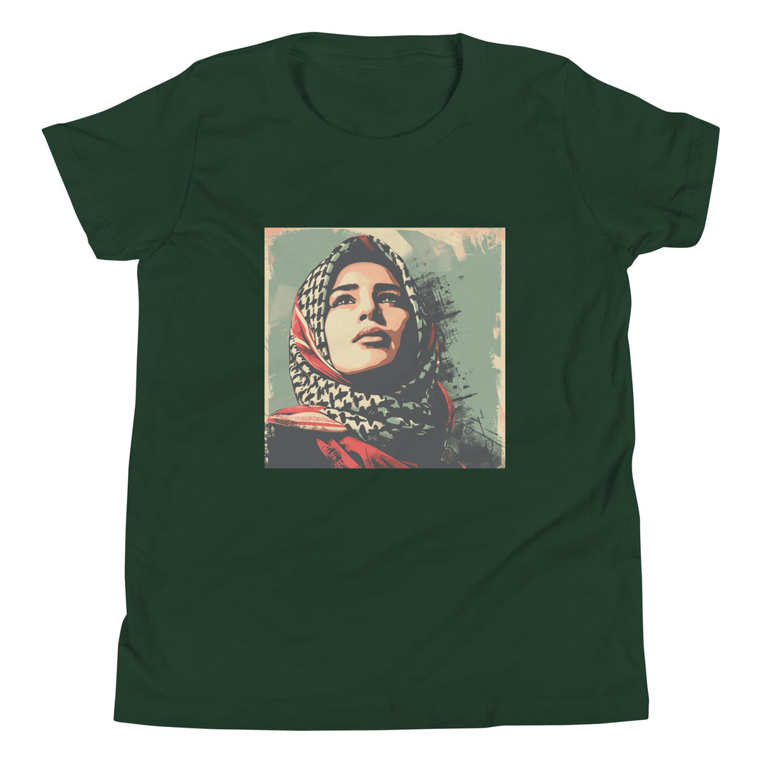 Youth Short Sleeve T-Shirt - Palestine Hope, Forest