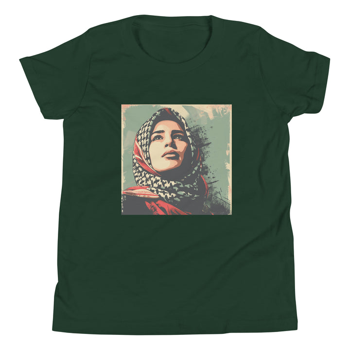 Youth Short Sleeve T-Shirt - Palestine Hope, Forest