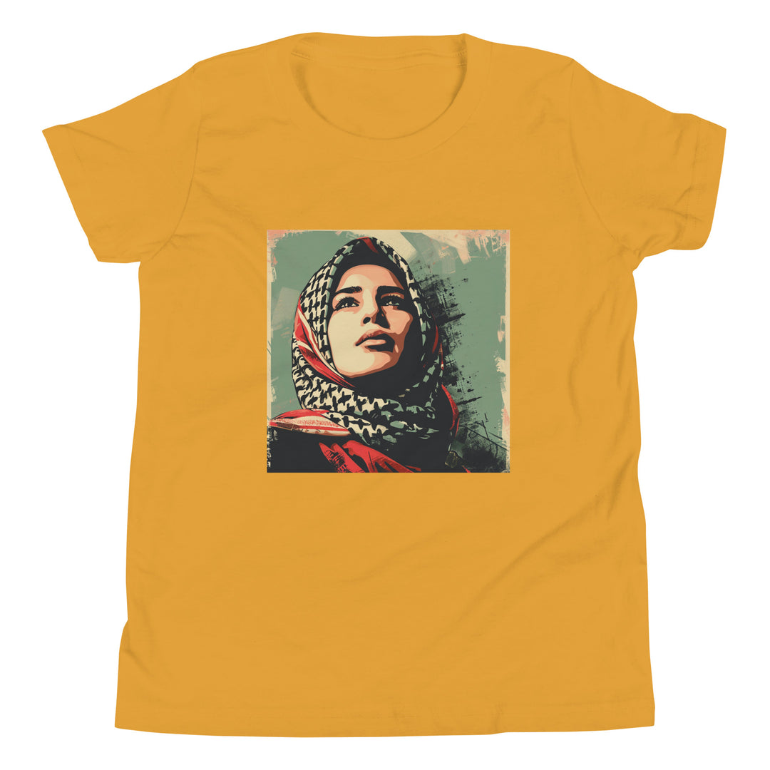 Youth Short Sleeve T-Shirt - Palestine Hope, Mustard