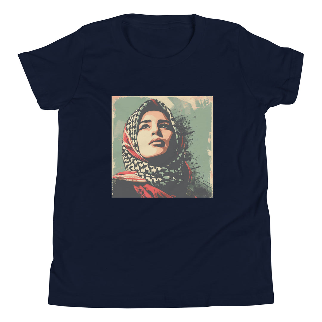 Youth Short Sleeve T-Shirt - Palestine Hope, Navy