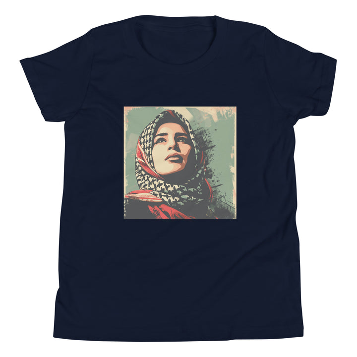Youth Short Sleeve T-Shirt - Palestine Hope, Navy