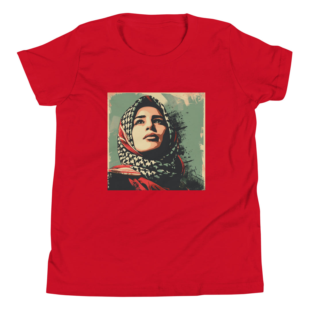 Youth Short Sleeve T-Shirt - Palestine Hope, Red