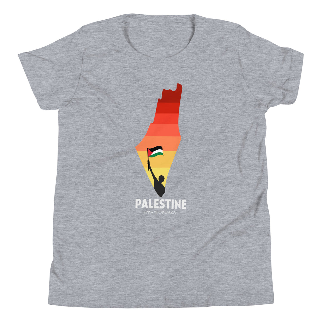 Youth Short Sleeve T-Shirt - Palestine Map, Heather