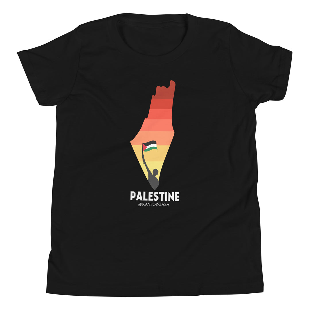 Youth Short Sleeve T-Shirt - Palestine Map, Black