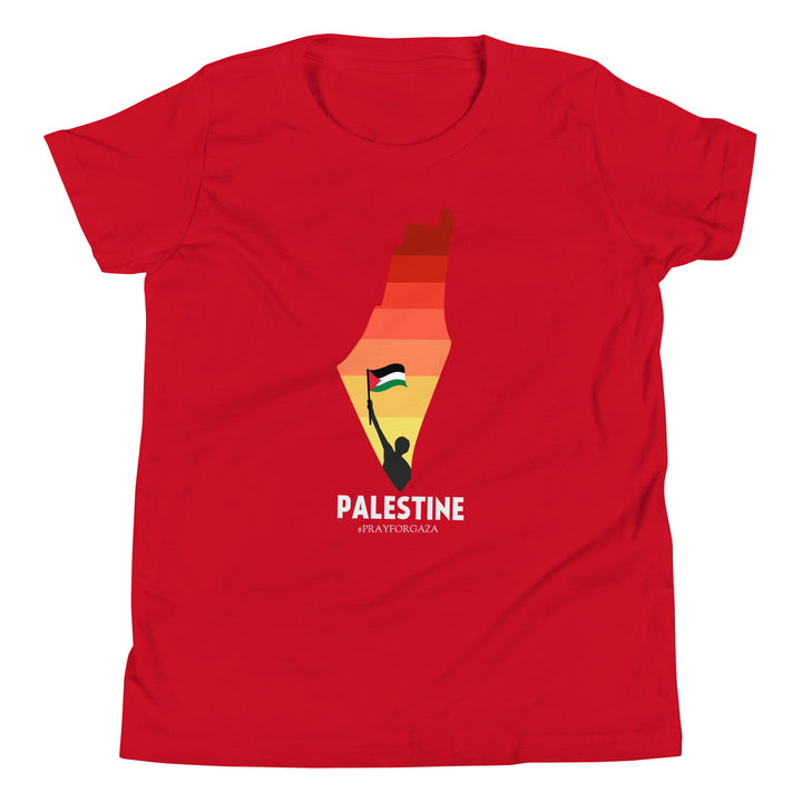 Youth Short Sleeve T-Shirt - Palestine Map, Red