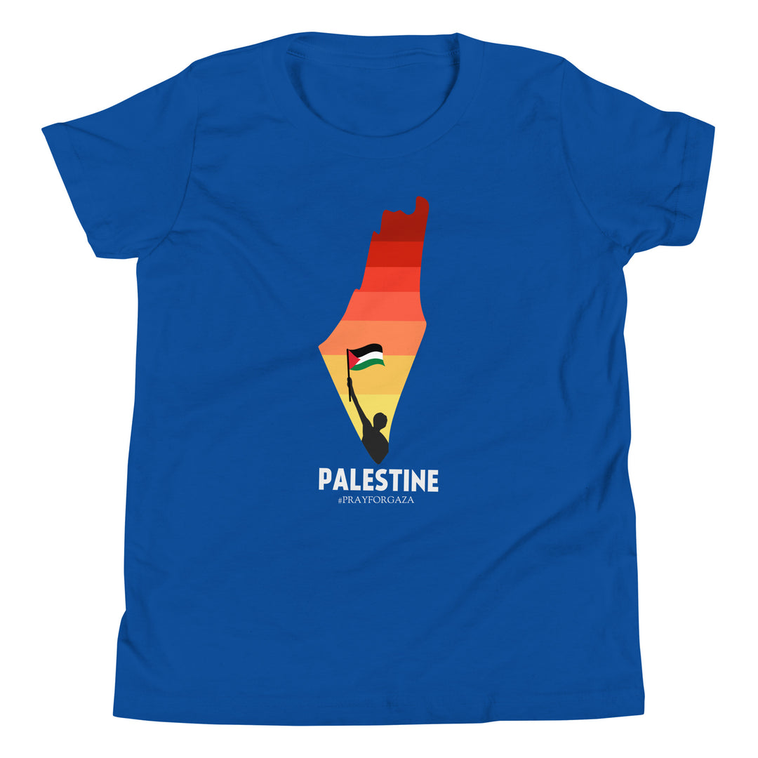 Youth Short Sleeve T-Shirt - Palestine Map, True Royal