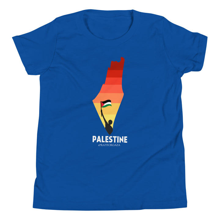 Youth Short Sleeve T-Shirt - Palestine Map, True Royal