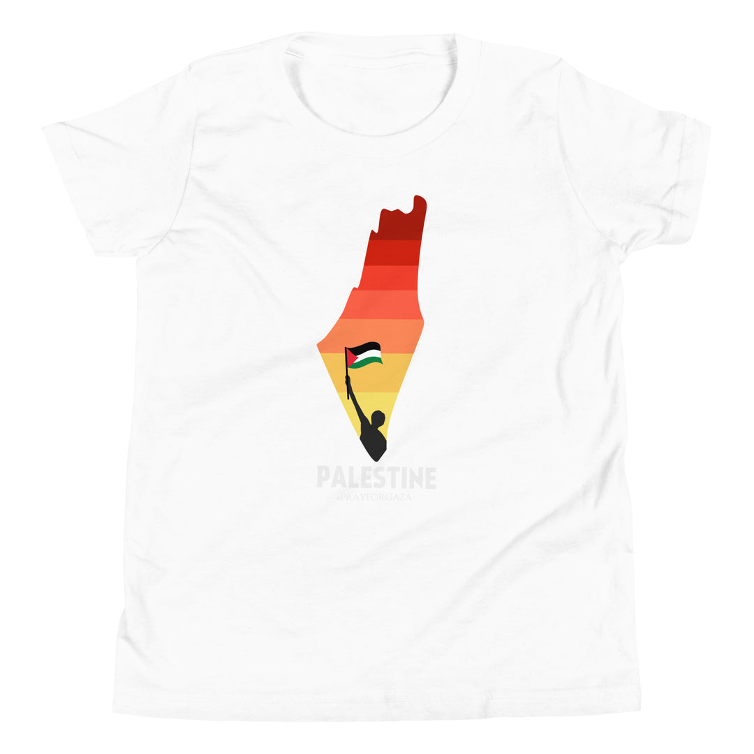Youth Short Sleeve T-Shirt - Palestine Map, White