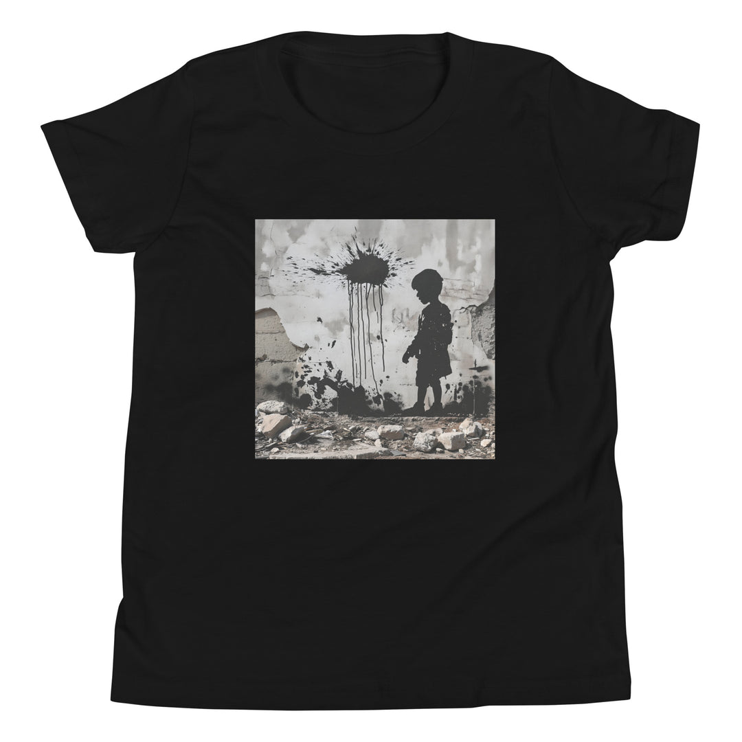 Youth Short Sleeve T-Shirt - Palestine Wall, Black