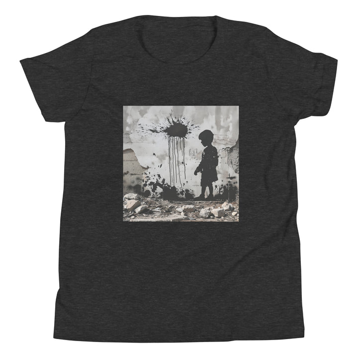 Youth Short Sleeve T-Shirt - Palestine Wall, Dark Grey Heather