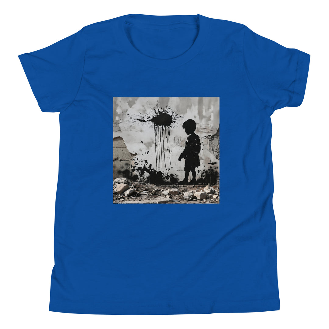 Youth Short Sleeve T-Shirt - Palestine Wall, True Royal