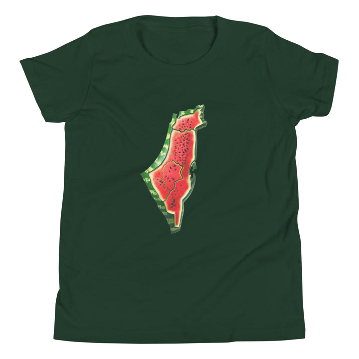 Youth Short Sleeve T-Shirt - Palestine Watermelon, Forest