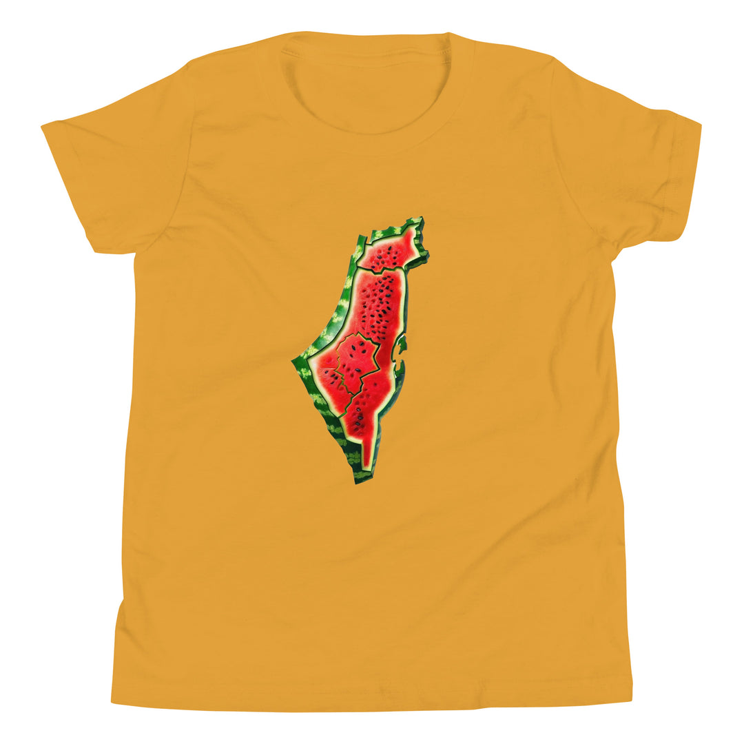 Youth Short Sleeve T-Shirt - Palestine Watermelon, Mustard
