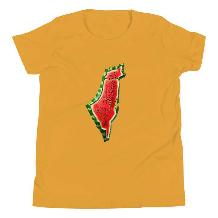 Youth Short Sleeve T-Shirt - Palestine Watermelon, Mustard