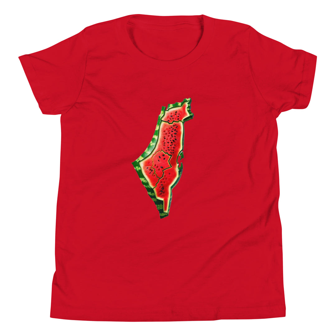 Youth Short Sleeve T-Shirt - Palestine Watermelon, Red